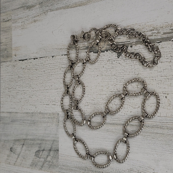 Silvertone chain link belt, adjustable sizing, 28" to 40" - Picture 1 of 6